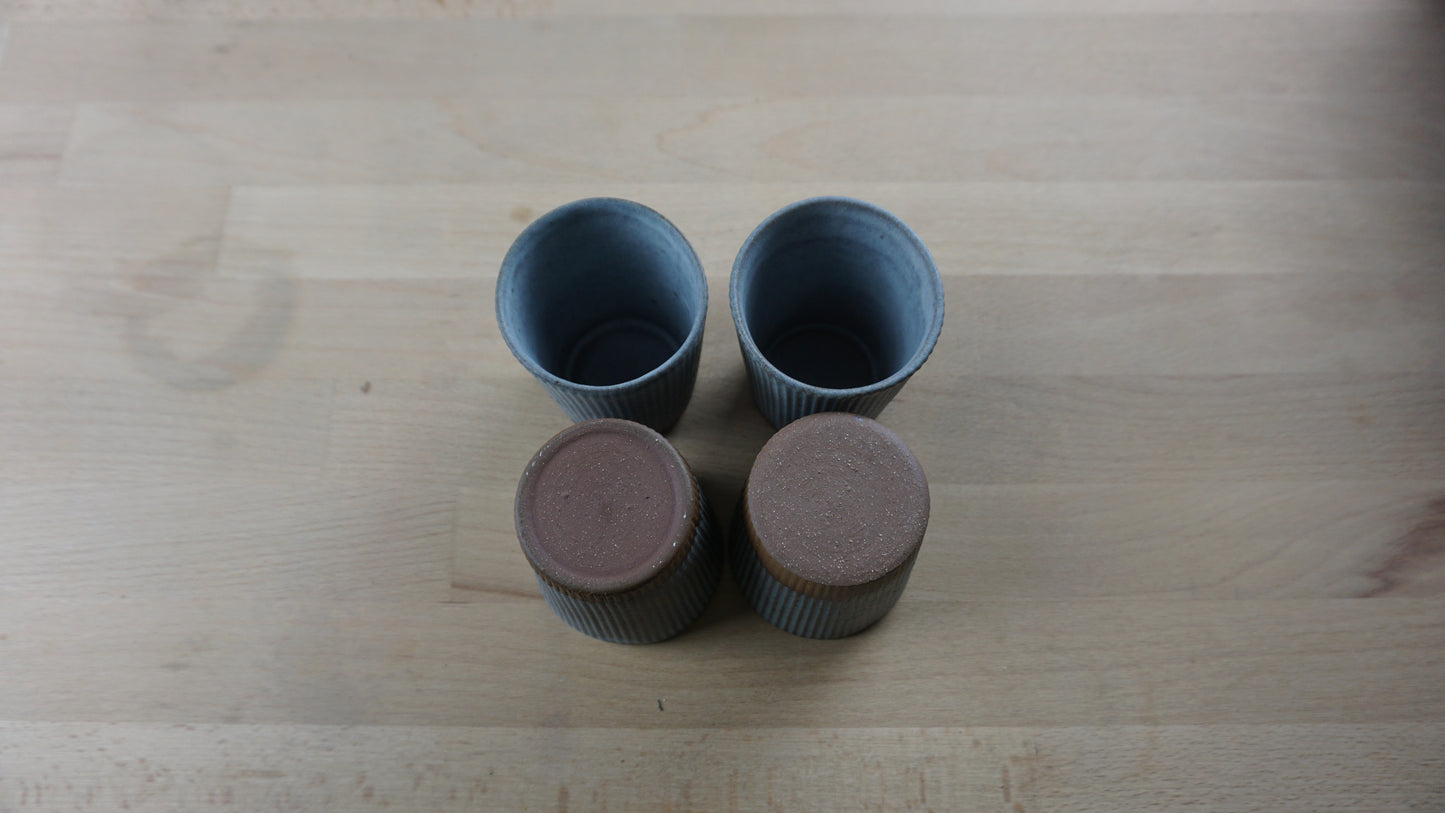 Becher, matt bläulich (4-er Set)