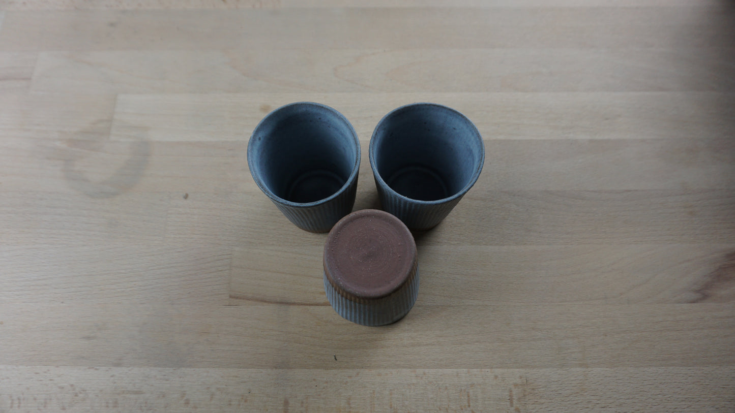 Becher, matt bläulich (3-er Set)