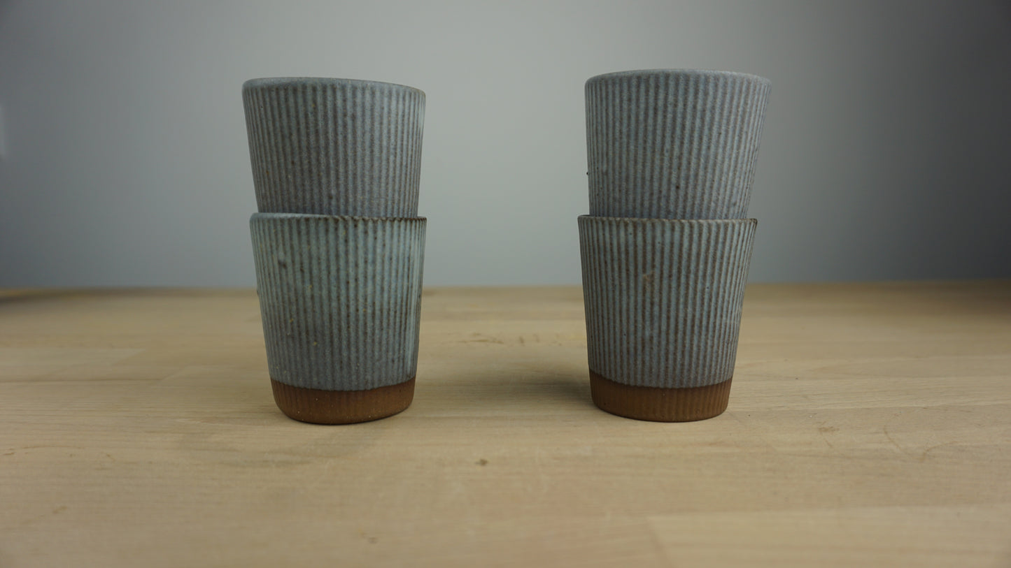 Becher, matt bläulich (4-er Set)