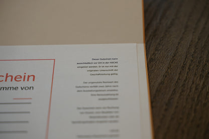 Ein physischer Geschenkgutschein